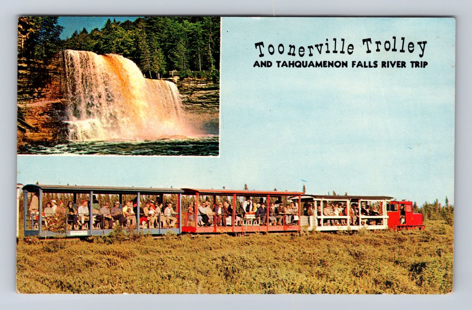 Soo Junction MI-Michigan, Toonerville Trolley, Antique, Vintage Postcard