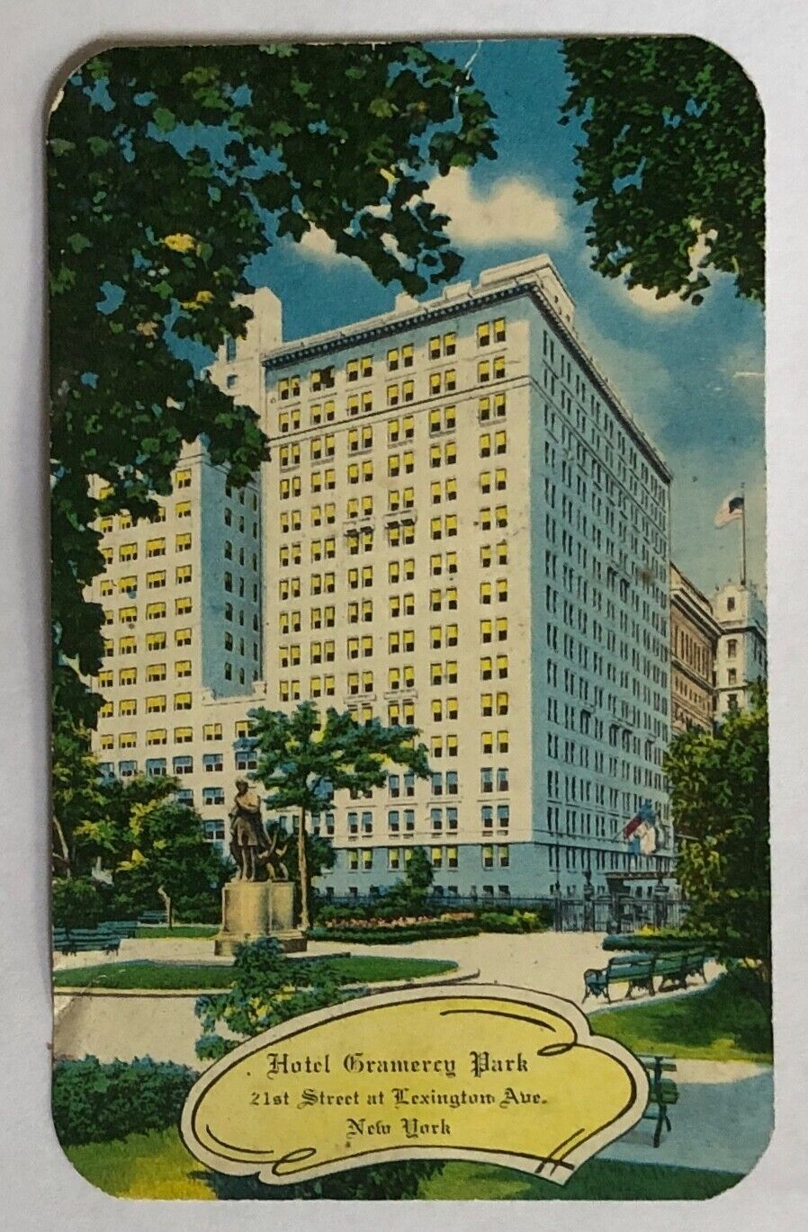 Hotel Gramercy Park I.D. Photo Card signed by Owner Charles Schwefel 1950