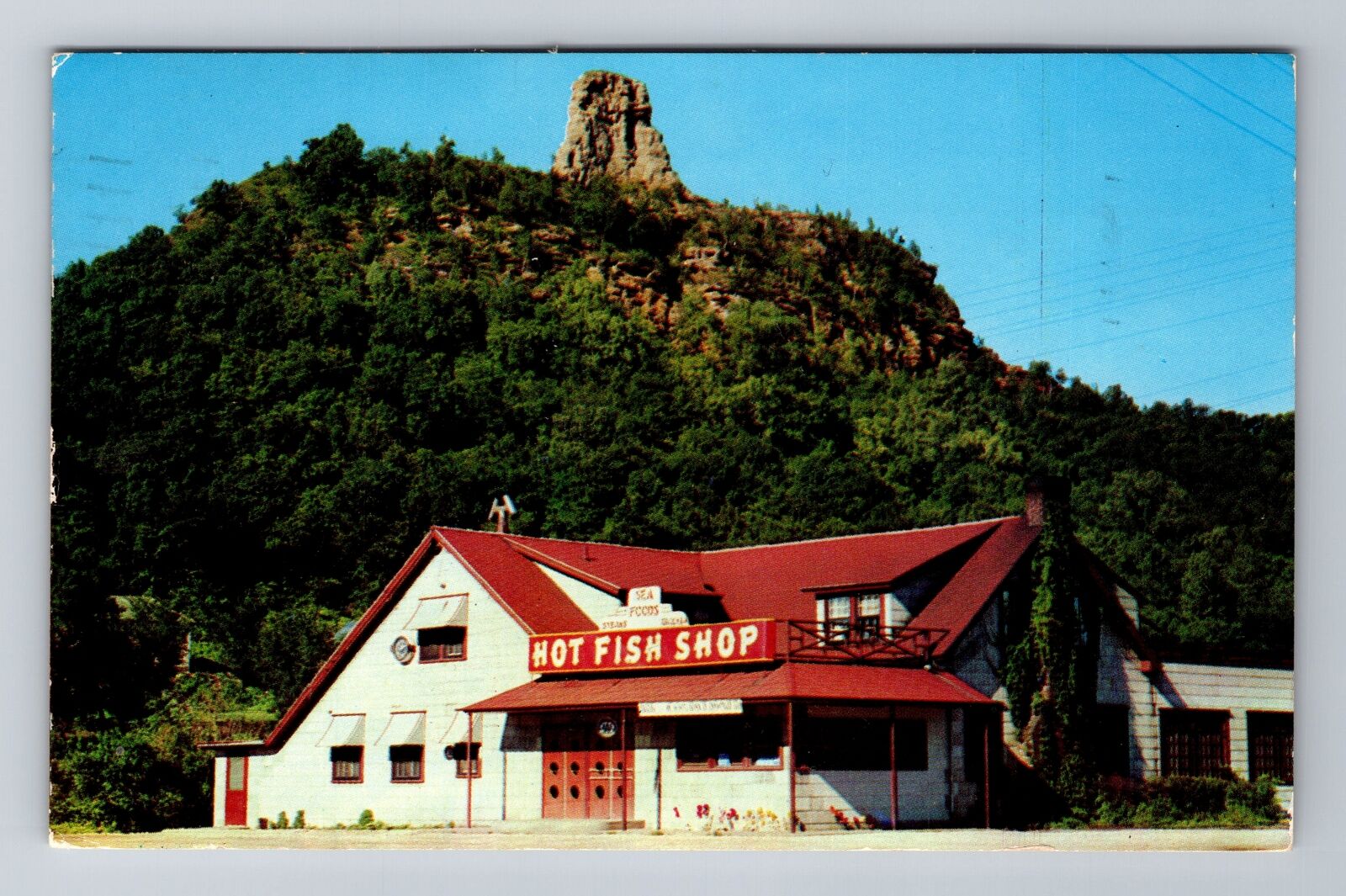 Winona MN-Minnesota, The Hot Fish Shop, Antique, Vintage c1956 Souvenir Postcard