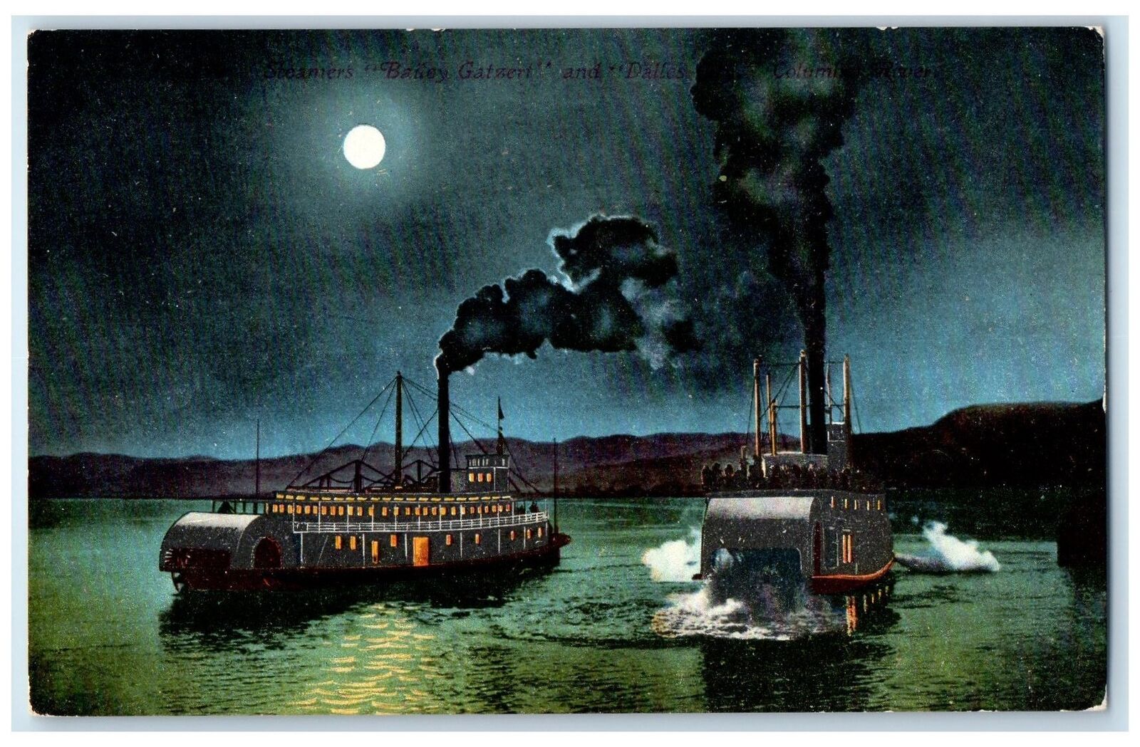 c1910\'s Steamers Bailey Gatzert And Dalles Columbia Portland Oregon OR Postcard