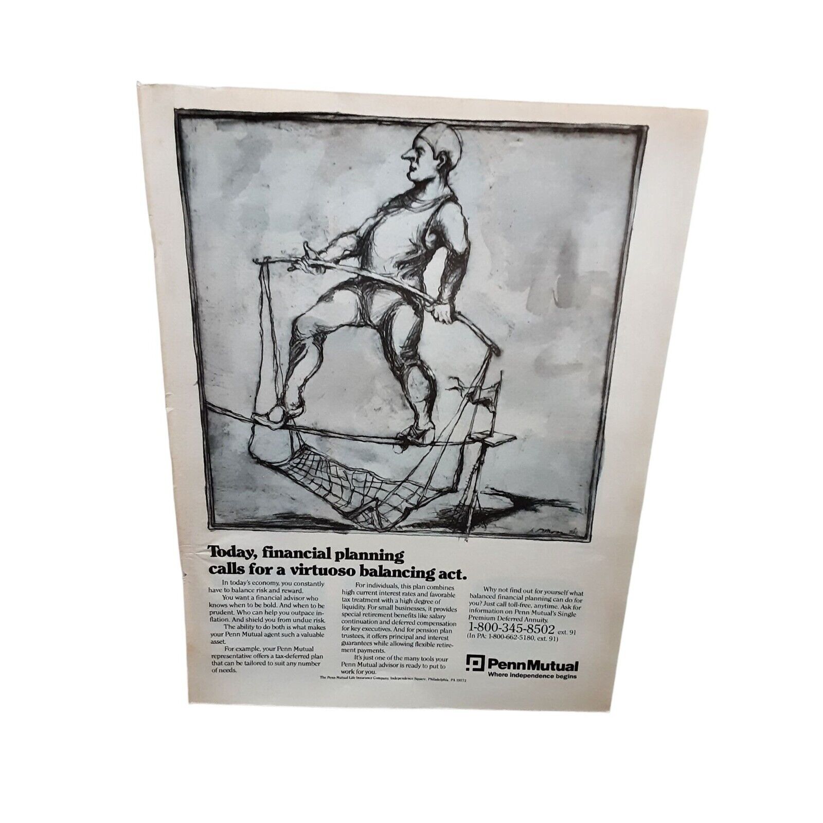 1981 Penn Mutual Financial Planning Original Print Ad Vintage