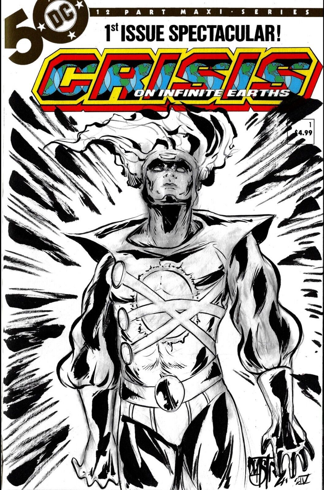 Crisis On Infinite Earths #1 (2024) DC Comic Variant Sketch Cover W Original Art