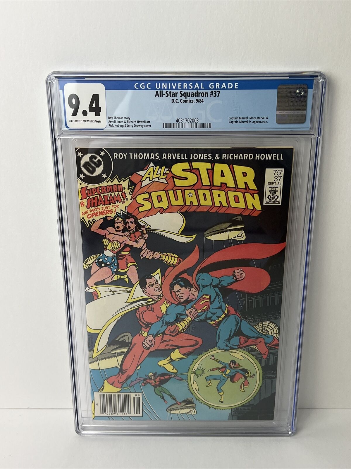All-Star Squadron #37 DC Comics 1984 CGC 9.4 Captain Marvel, Mary Marvel Ap. (M)