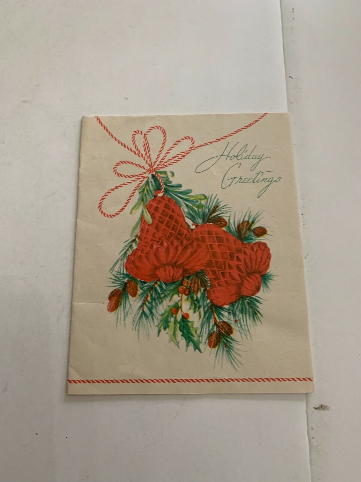 Vintage c.1950\'s Christmas Greeting Card Bells