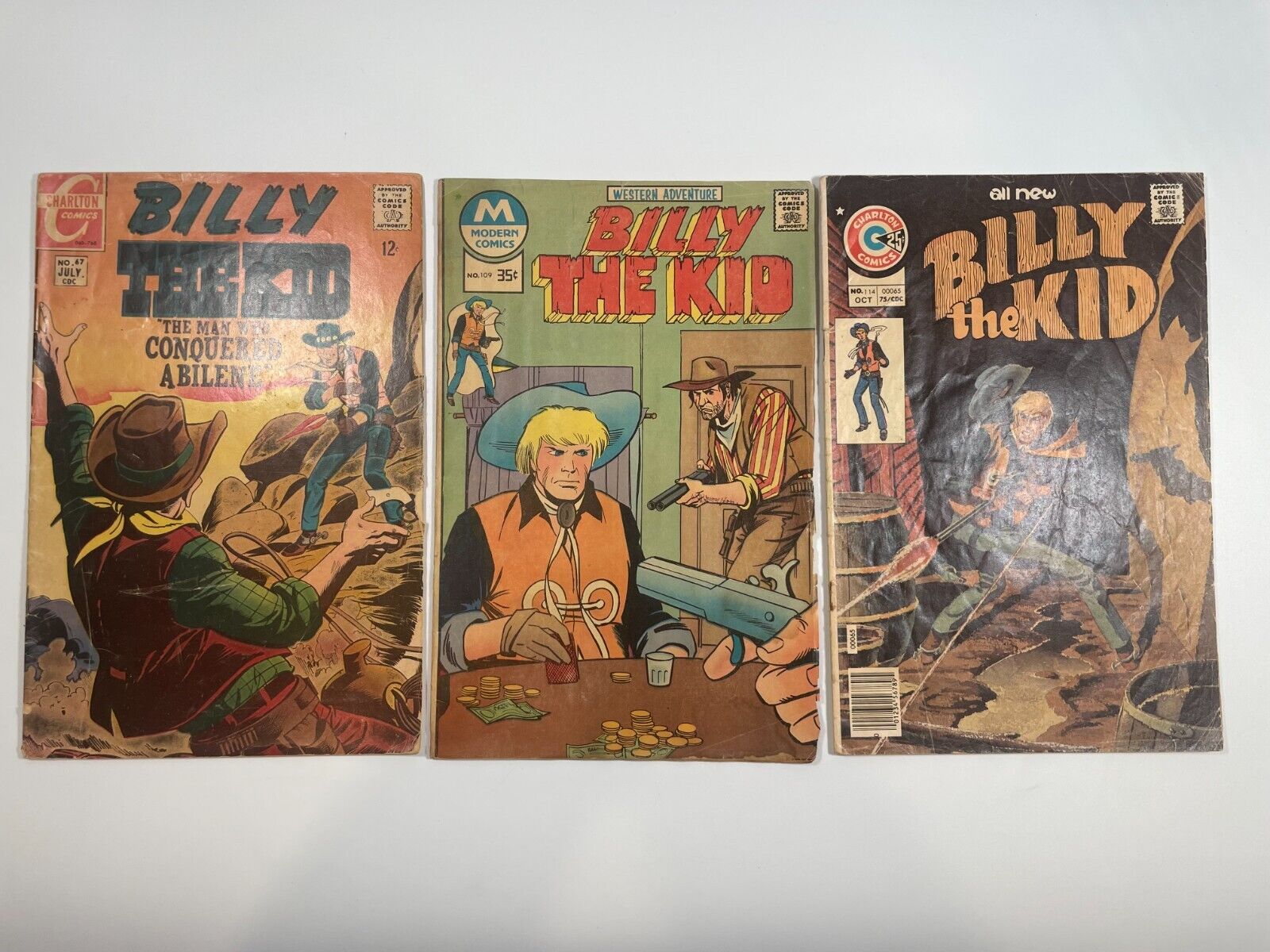 Billy The Kid #67, 109, 114 - 1968 - Charlton Comics - Jose Delbo - Denny O\'Neil