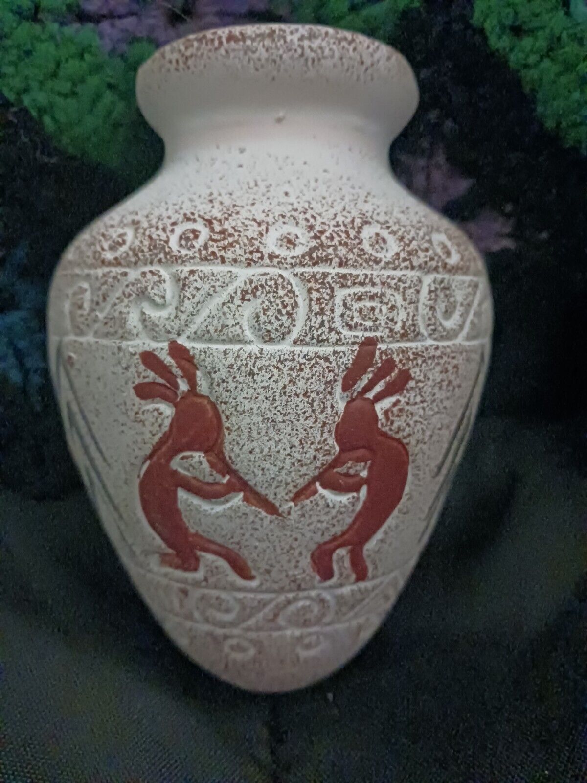 Vintage Native American Ceramic Kokopelli Vase