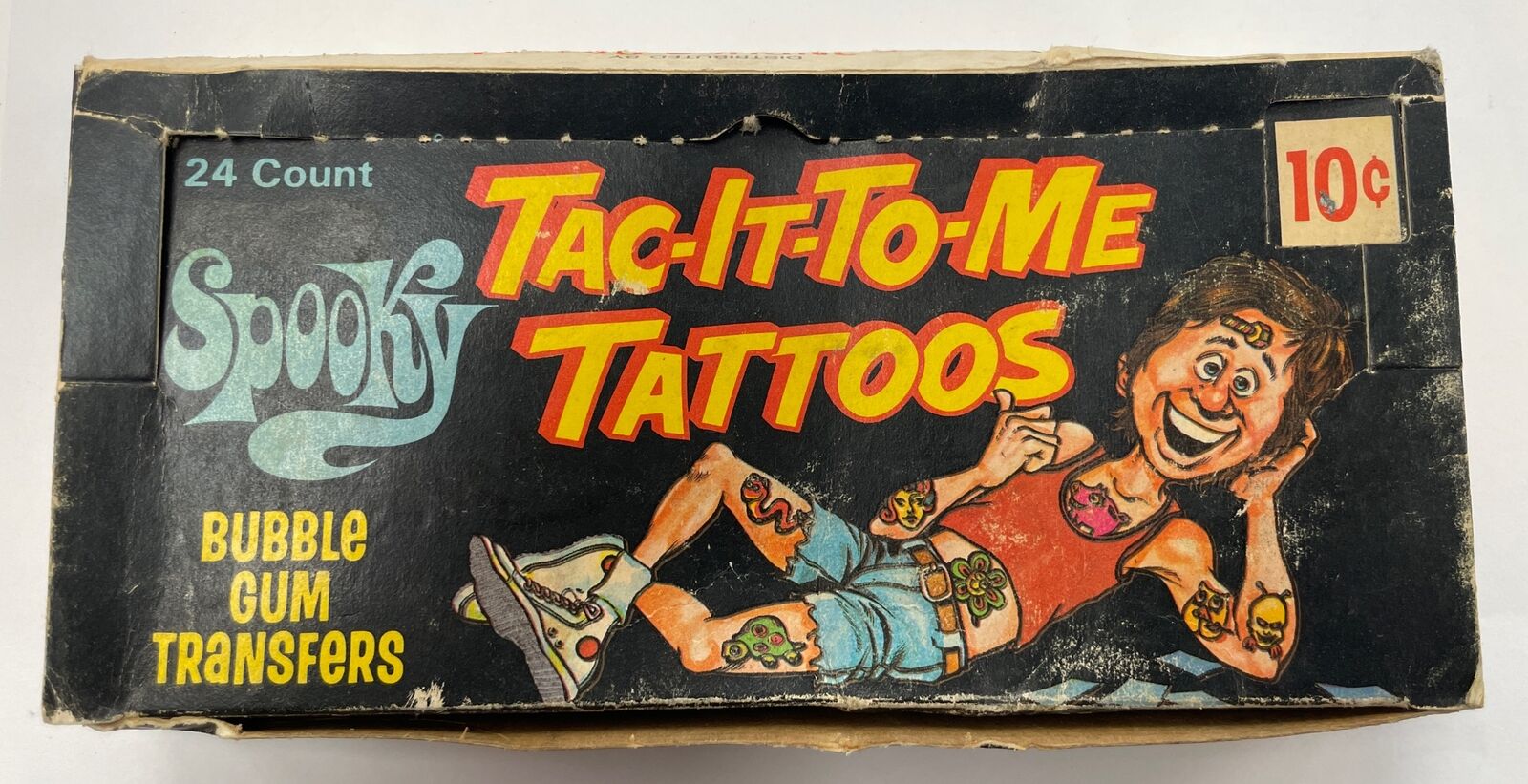1981 Donruss Spooky Tac It To Me Tattoos Empty Display Wax Pack Box RARE