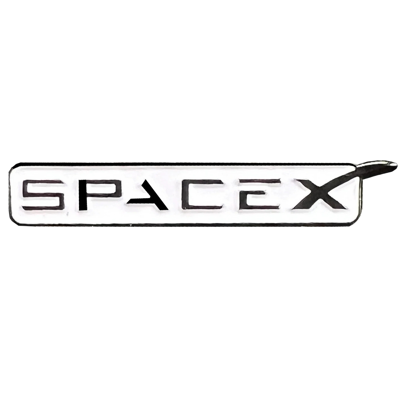 SpaceX pin Space X dual pin back WHITE lapel pin M-26 P-136
