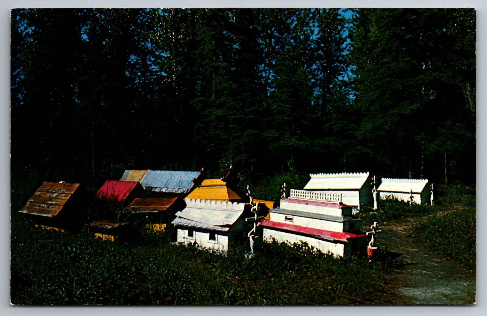 Postcard Indian Burial Grounds near Eklutna Village Anchorage Alaska    G 16