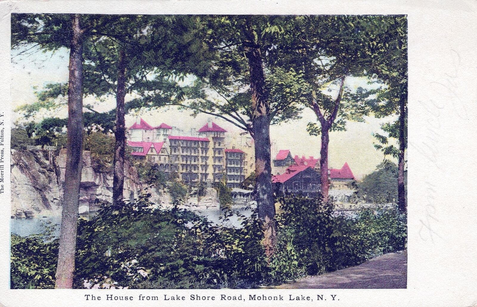 MOHONK LAKE NY - The House From Lake Shore Road Postcard - udb - mailed 1908