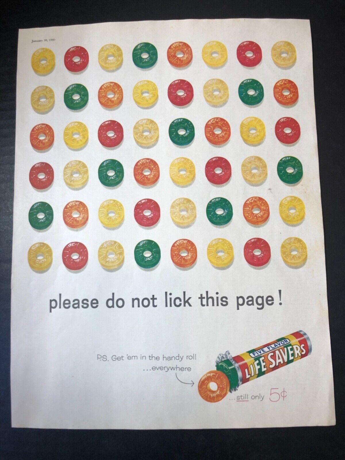 1960 Life Savers candy magazine print ad 13.5x10.5”