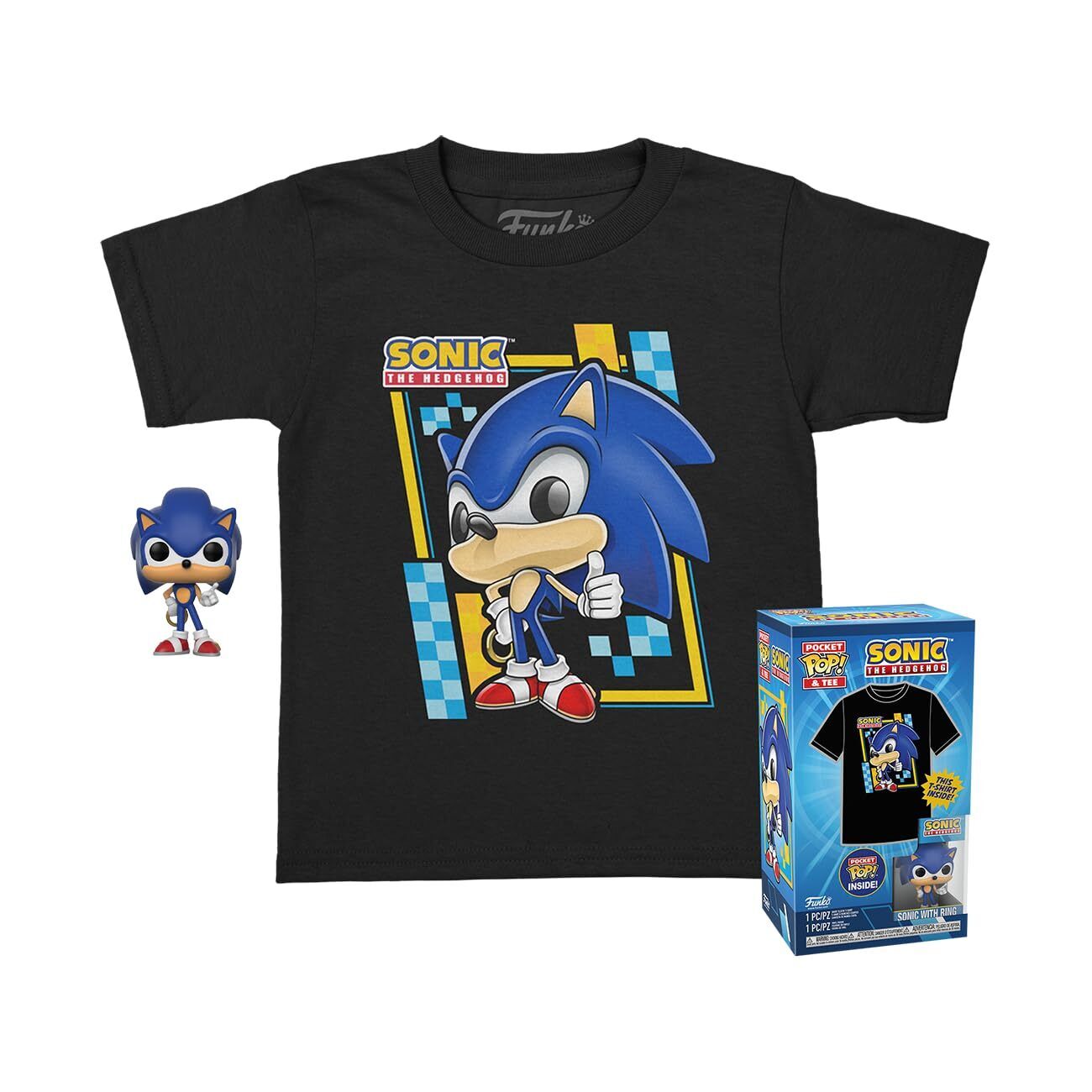 Funko Pocket POP & Tee: Sonic - Für Kinder - Beflockt L - Sonic The Hedgehog - 