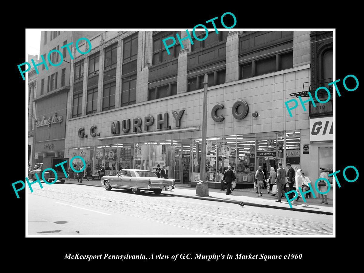 OLD 8x6 HISTORIC PHOTO OF McKEESPORT PENNSYLVANIA THE GC MURPHY STORE c1960