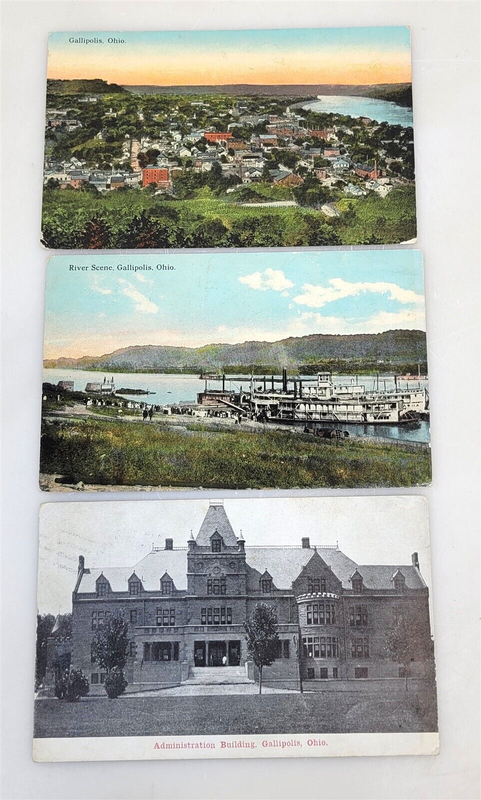 (3) Gallipolis, Ohio Postcards Administration Building - Posted 1911 ~ T423