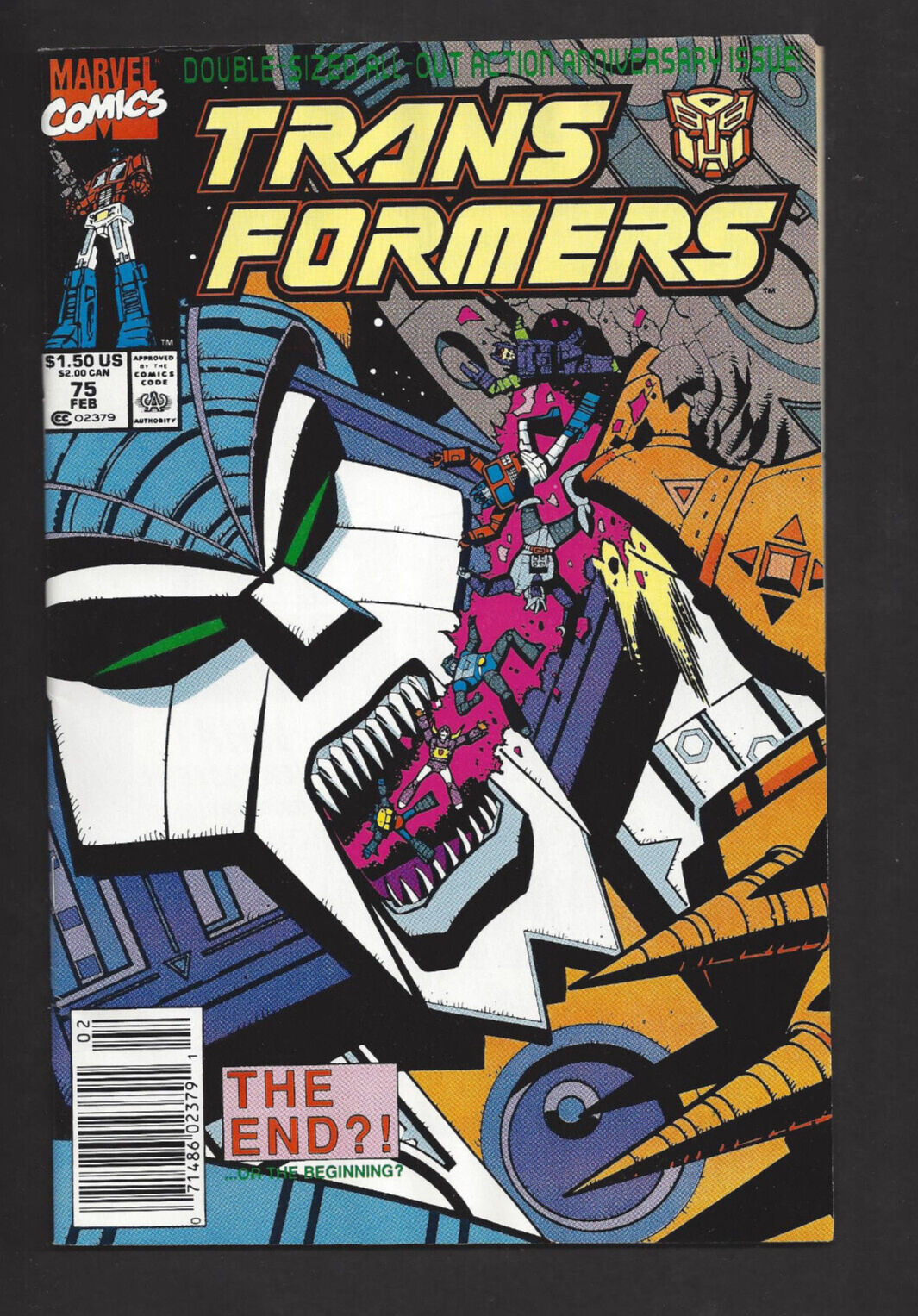 Transformers #75 *SCANS* Marvel comic 1991 1st print Newsstand