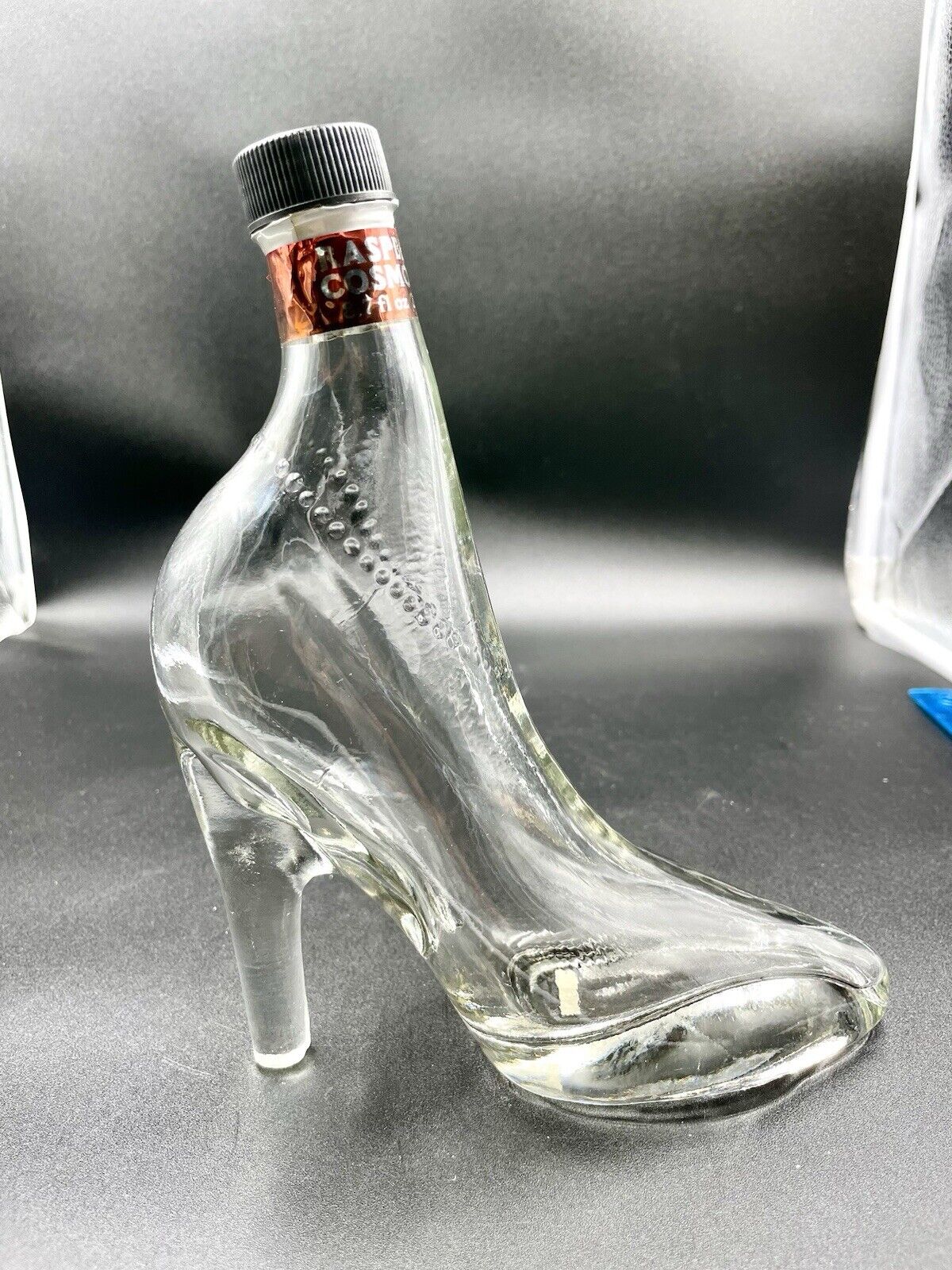 Vintage Clear Glass Lady\'s High Heel stiletto Shoe Liquor Mix Bottle 8.5”