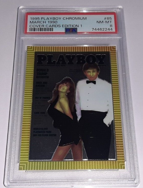 1995 Playboy Chromium Card #85 President Donald Trump Graded PSA 8 Nm - Mint