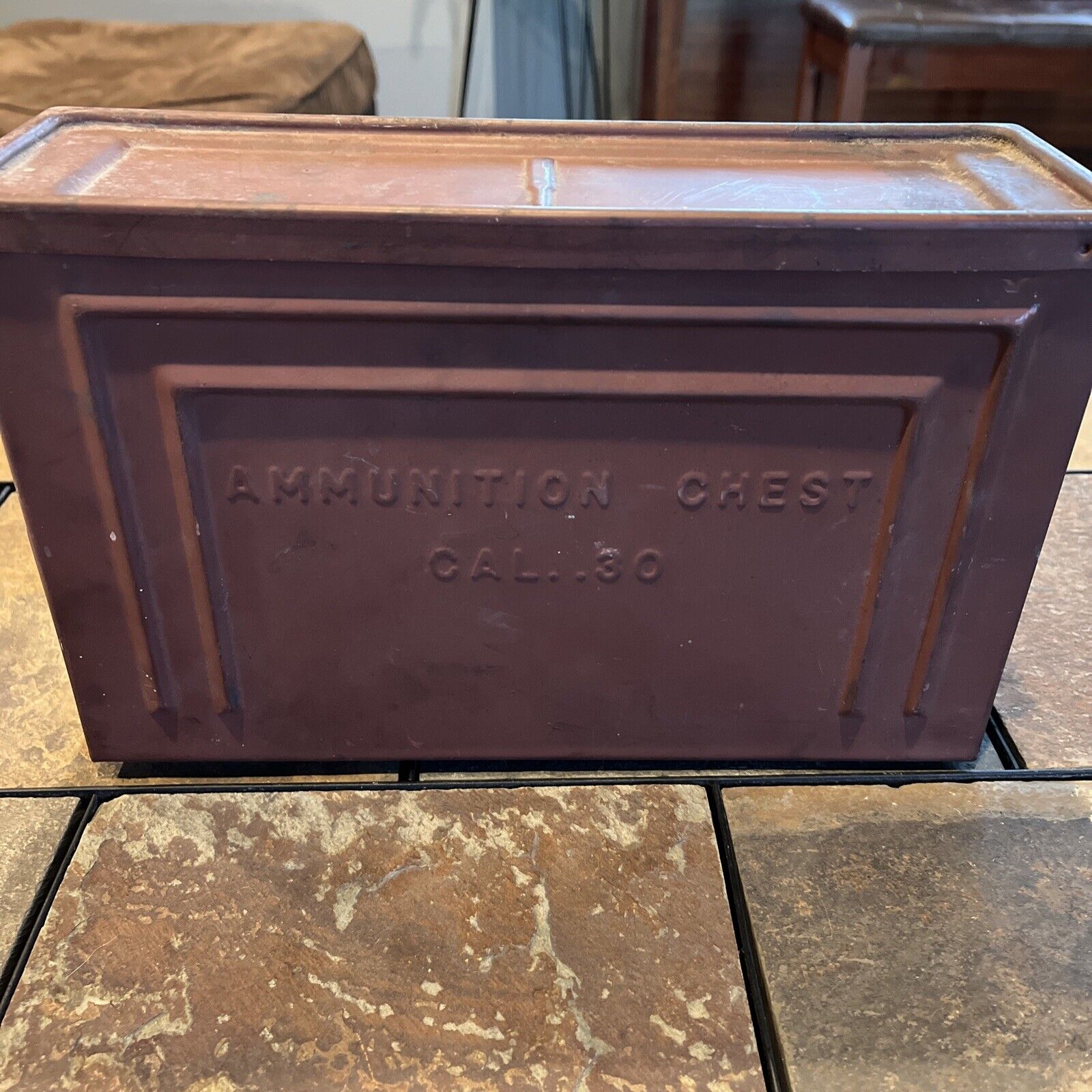 RARE Old Vintage WWII 30 Cal M1 Ammunition Ammo Box Chest US Flaming Bomb