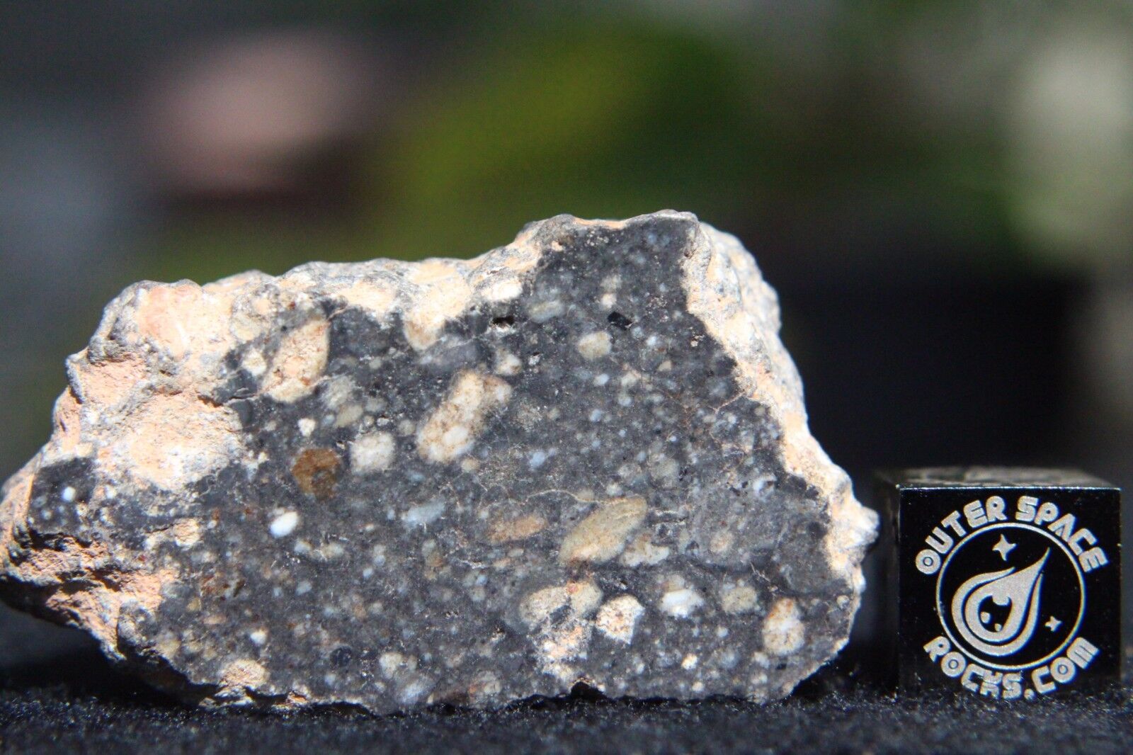NWA 11266 Official Lunar Feldspathic Regolith Breccia Meteorite 15.7g polished