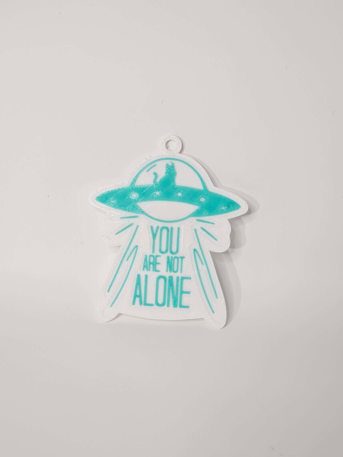 Space Cat Keychain White Black Green Teal World Cute Excessory 3D Printed