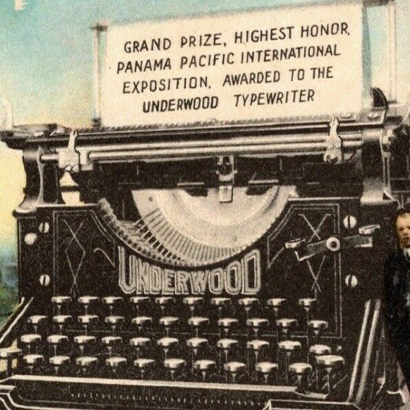 Vintage Postcard 1915 Panama Pacific Exposition Underwood Giant Typewriter -4549