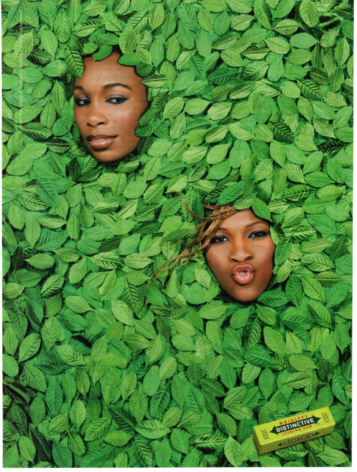 Wrigley's Gum Serena & Venus Williams Tennis 2001 Vintage Print Ad Original