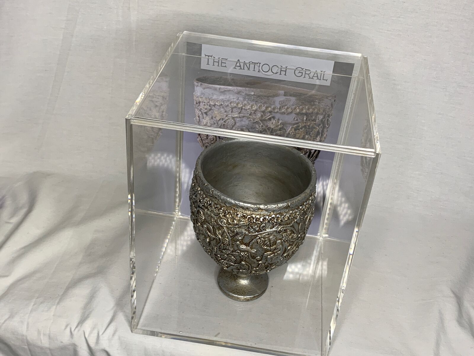 Antioch Holy Grail Chalice, Resin, Acrylic Case, Free Book, Biblical Mystery