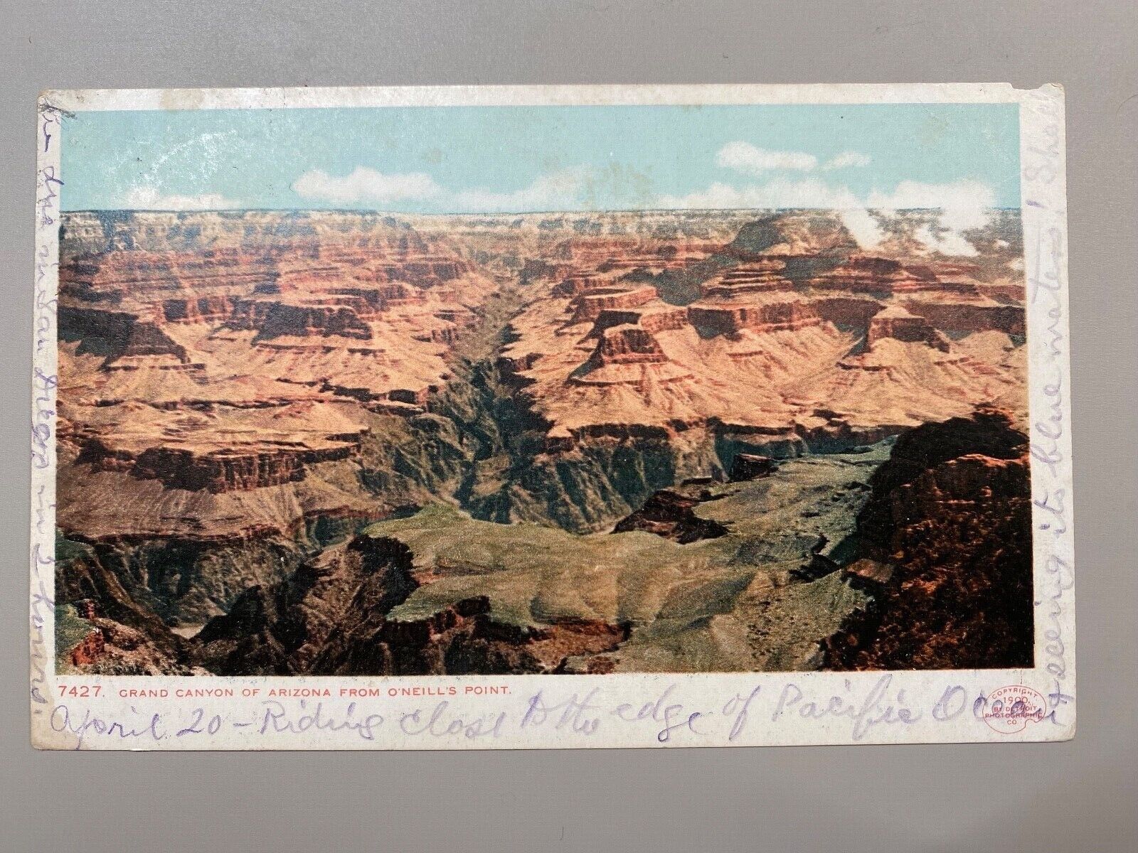 c1901 Grand Canyon Of Arizona From ONeil\'s Point~Antique~Undivided Back Postcard