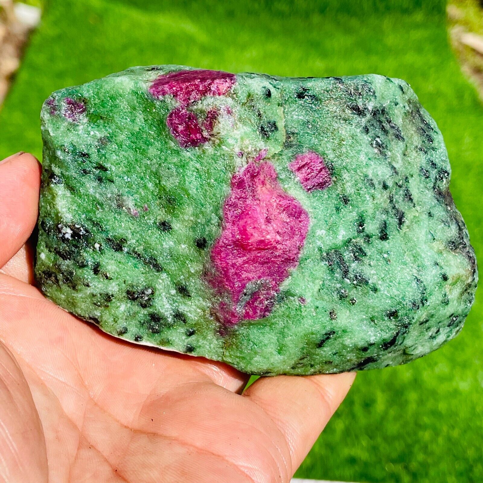 1.11lb Natural Ruby Zoisite Quartz Crystal Gemstone Rough Mineral Specimen