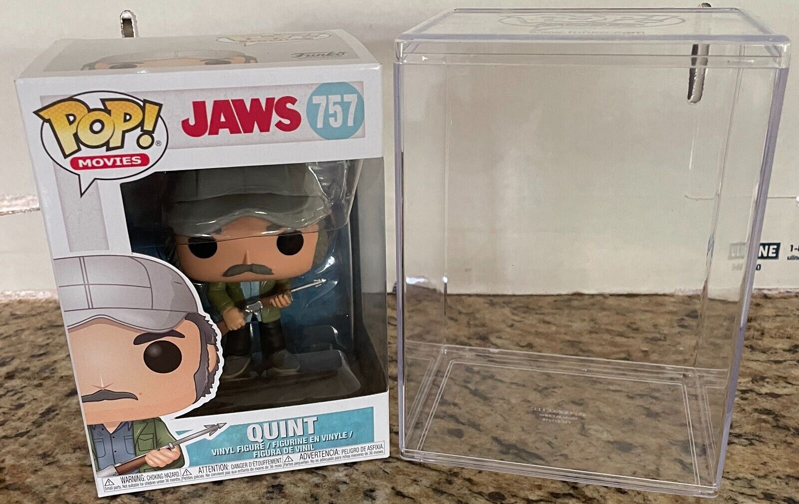 Funko POP Jaws Quint #757 with Hard Case Protector Mint Condition