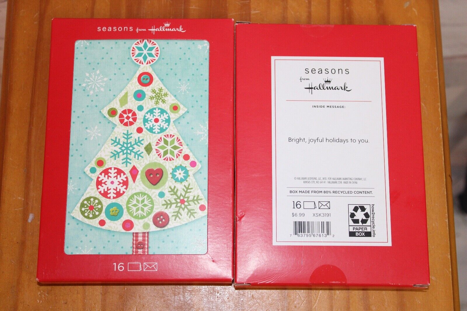 NEW ~ Seasons from Hallmark Christmas Boxed Cards (16) ~ Set of 2 ~ 4 Varities