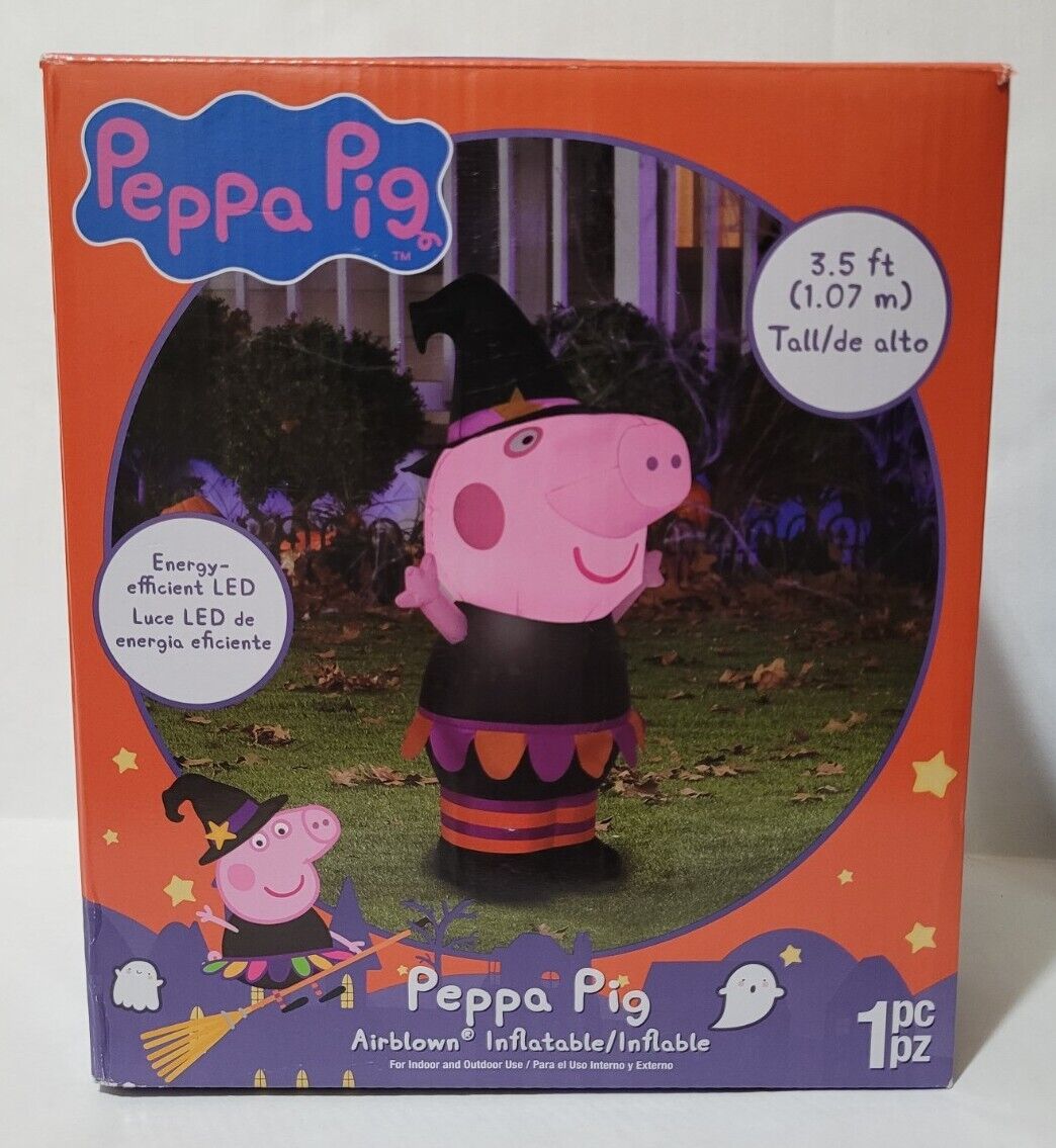 Gemmy 3.5ft Peppa Pig w/ Witch Outfit Halloween Inflatable