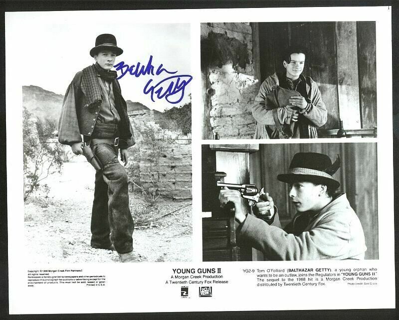 BALTHAZAR GETTY CHILD ACTOR SIGNED PHOTO YOUNG GUNS II ORIGINAL