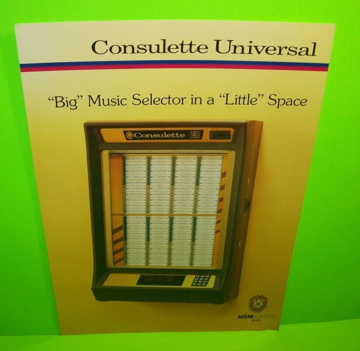 NSM Consulette Universal Original 1987 German Phonograph Jukebox Music Flyer