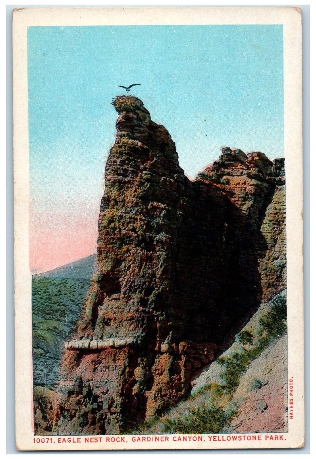 c1920s Eagle Nest Rock Gardiner Canyon Yellowstone Park WY Unposted  Postcard