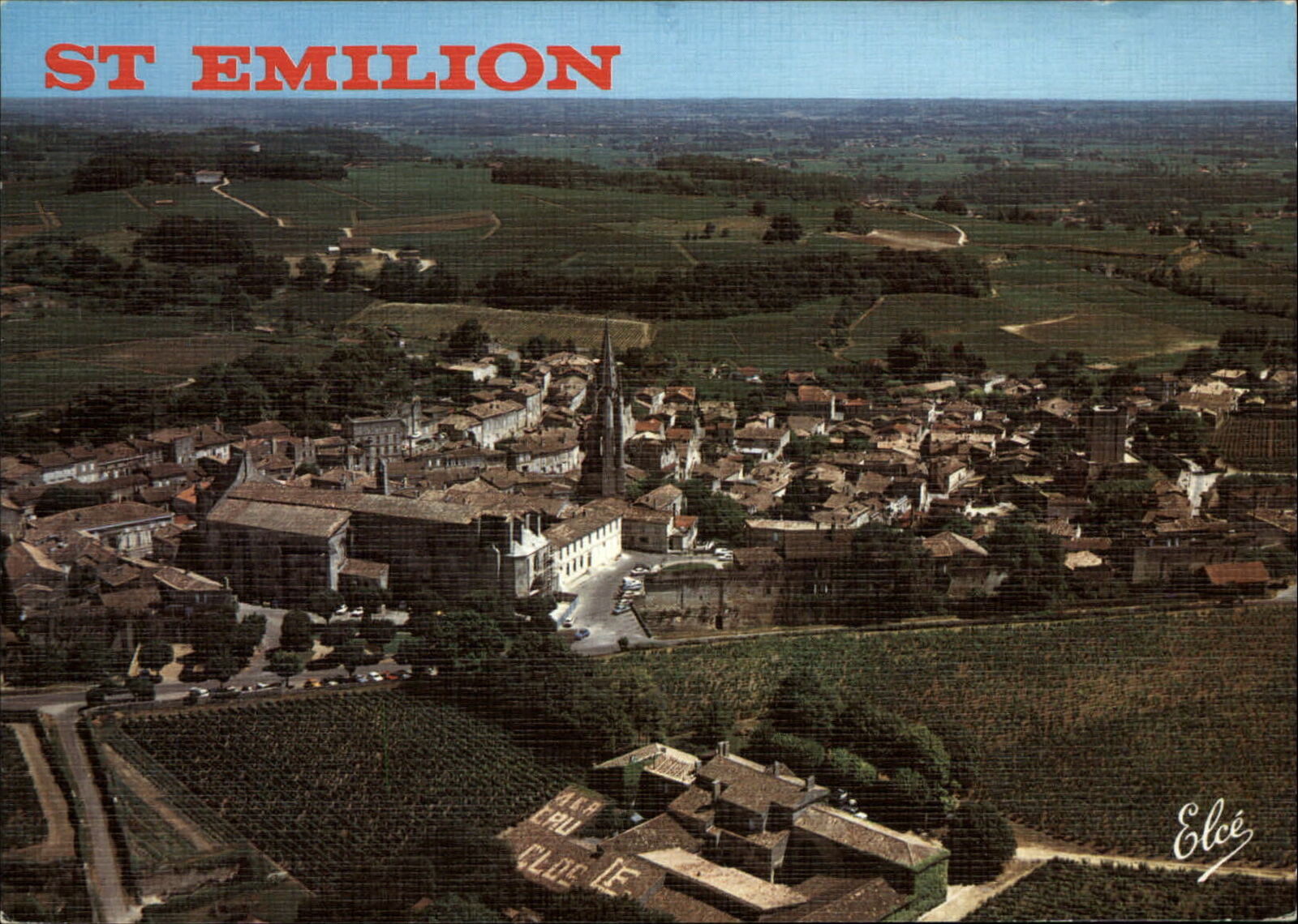 Saint Emilion France aerial view ~ postcard  sku351