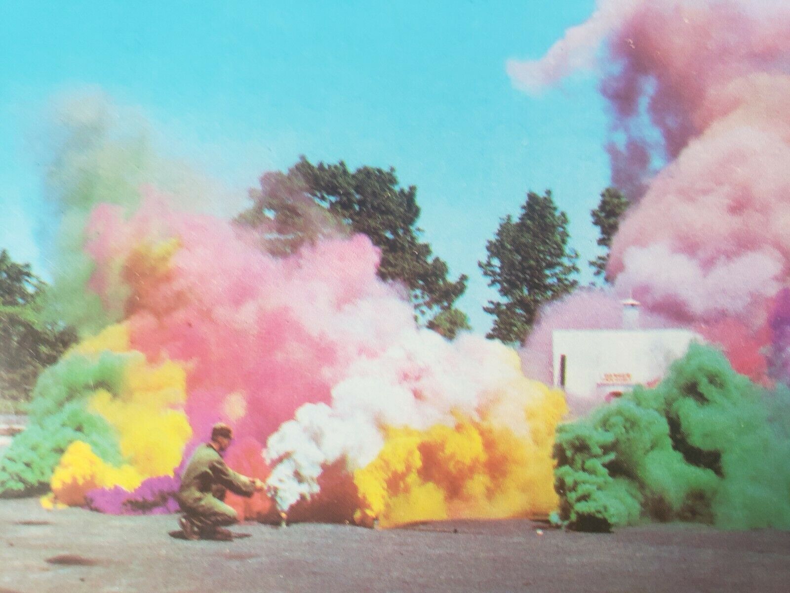 C 1952 Colored Smoke Demonstration at Sampson Air Force Base Geneva NY Postcard