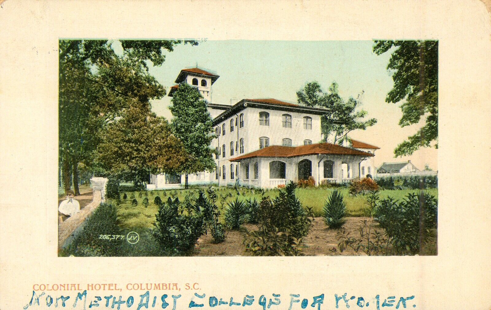 COLONIAL HOTEL, Columbia, S.C. 1910 Antique POSTCARD sent from Women’s College