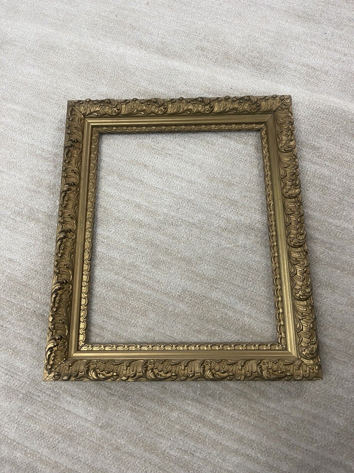 Antique Gold Wood Ornate Photo Frame.