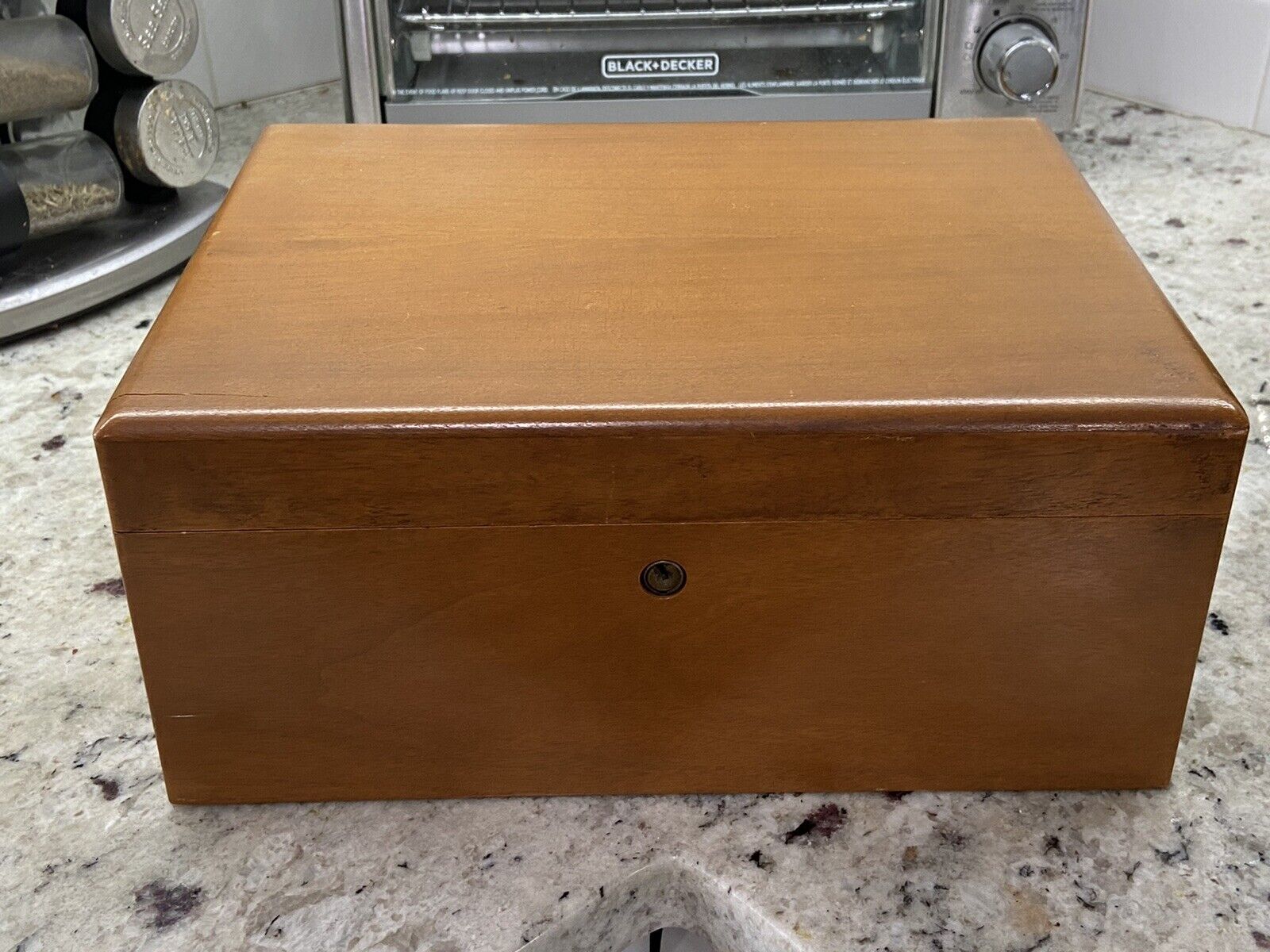 Vintage Alfred Dunhill Ltd Wood Cigar Box Humidor- NO KEY