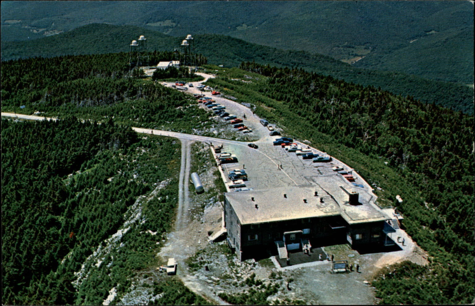 Mt Equinox Sky Line Inn Manchester Vermont aerial view ~ 1984 postcard