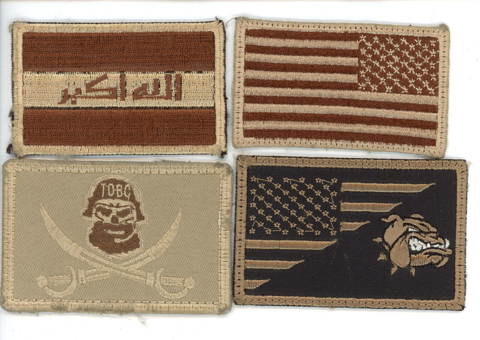 Flags US Iraq Iraqi TBOC Bulldog Desert DCU Theater made Patches OIF OIR GWOT