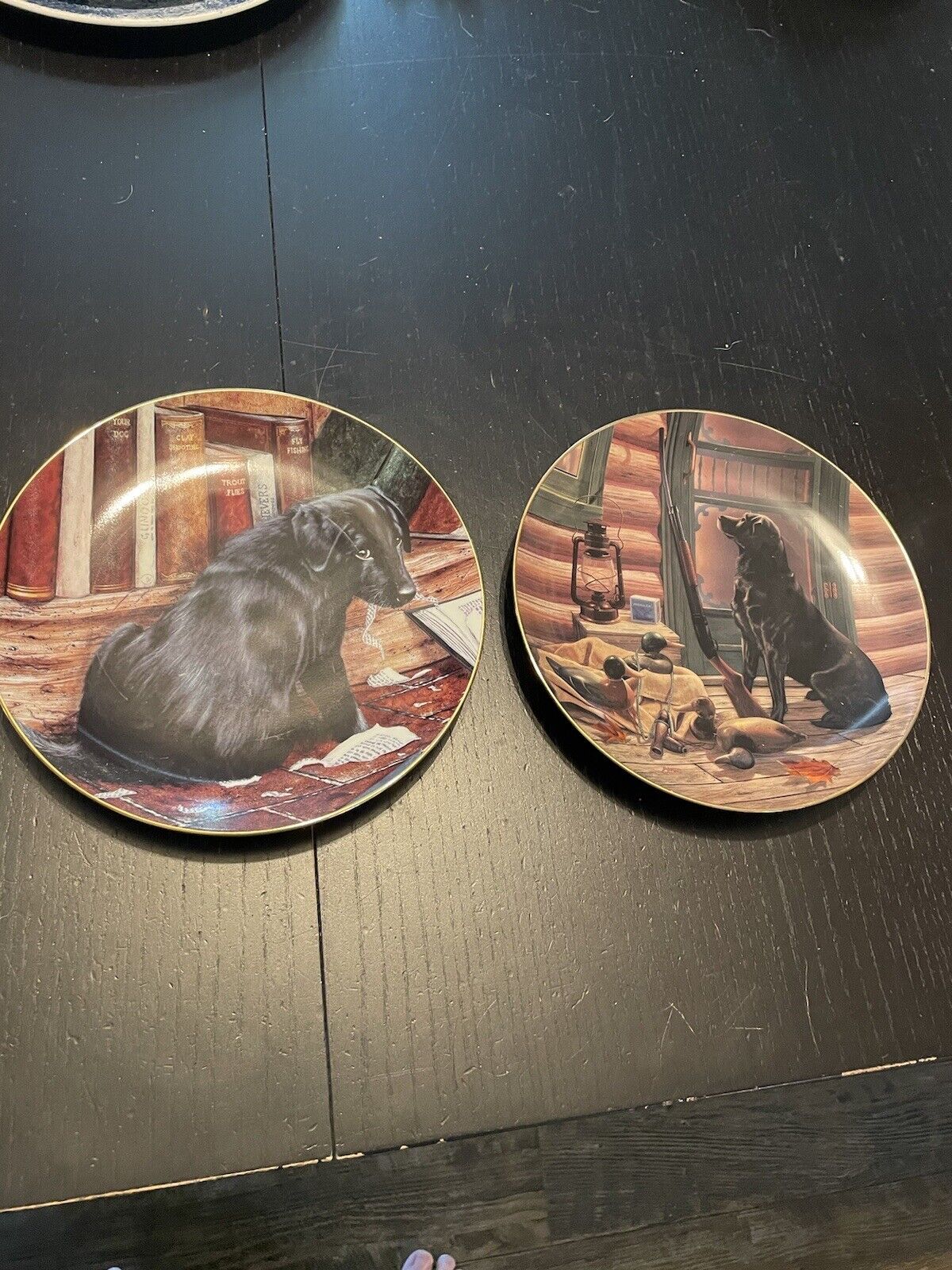 set of 2 Vintage Danbury Mint collector plates - labrador themed