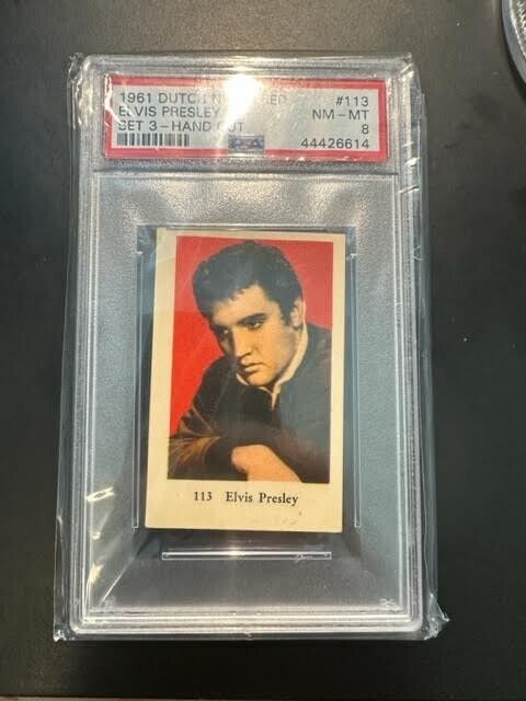 1961 Dutch Gum NUMBERED SET 3 #113 Elvis Presley PSA 8 NM/MT