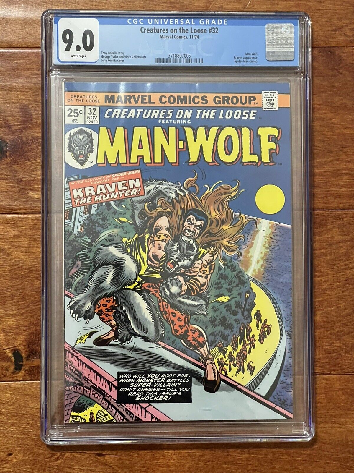 Creatures on the Loose #32 MAN-WOLF vs KRAVEN THE HUNTER 1974 CGC 9.0 Marvel