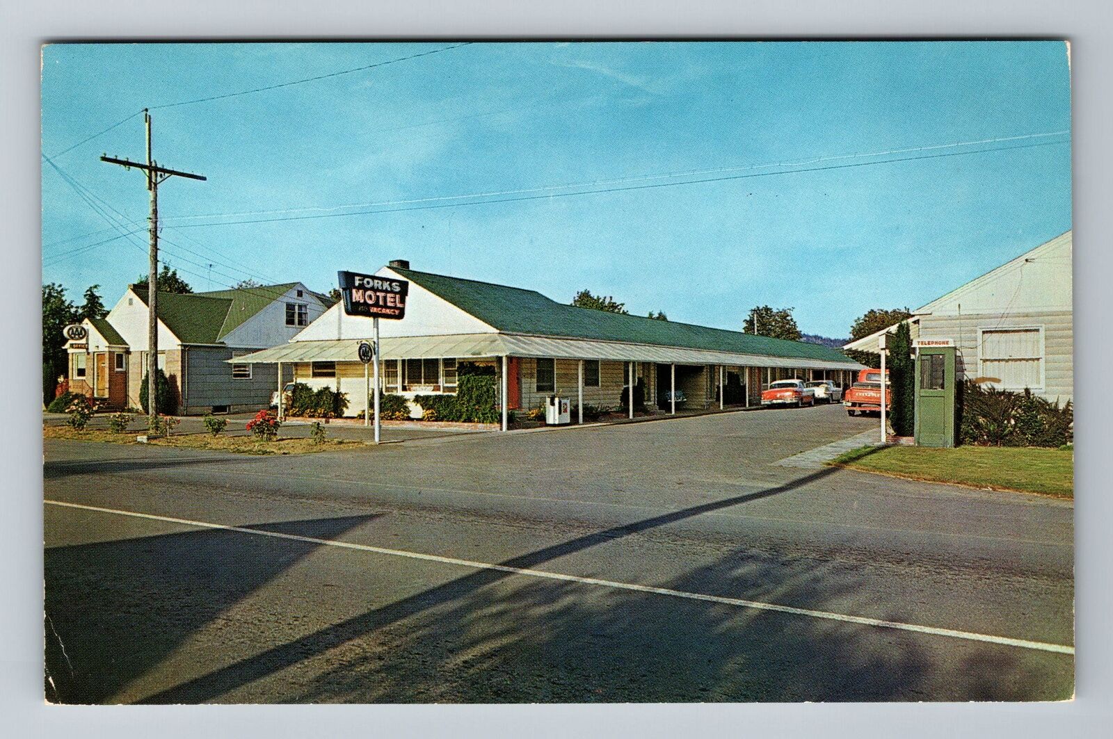 Forks WA-Washington, Forks Motel, Exterior View, Vintage Postcard