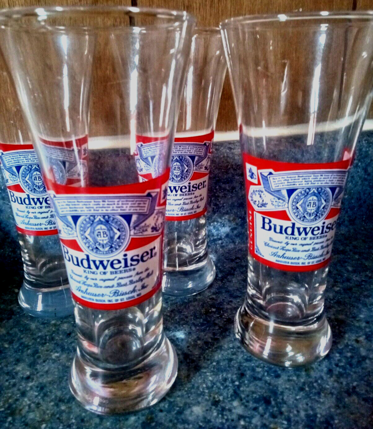 Set of Four Vintage Budweiser Pilsner Glasses