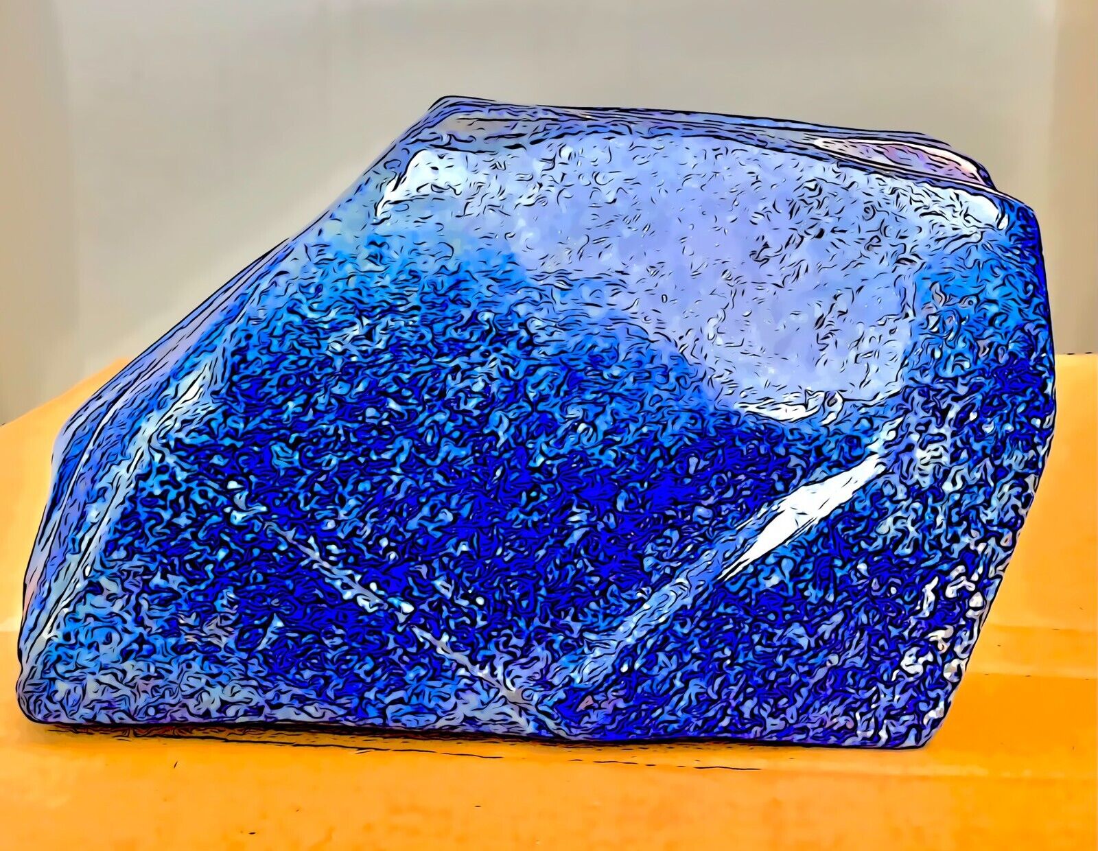 Lapis Polished Specimen  Polished, A-Grade Material 9.4 lbs., 7.5x5inx2.4in