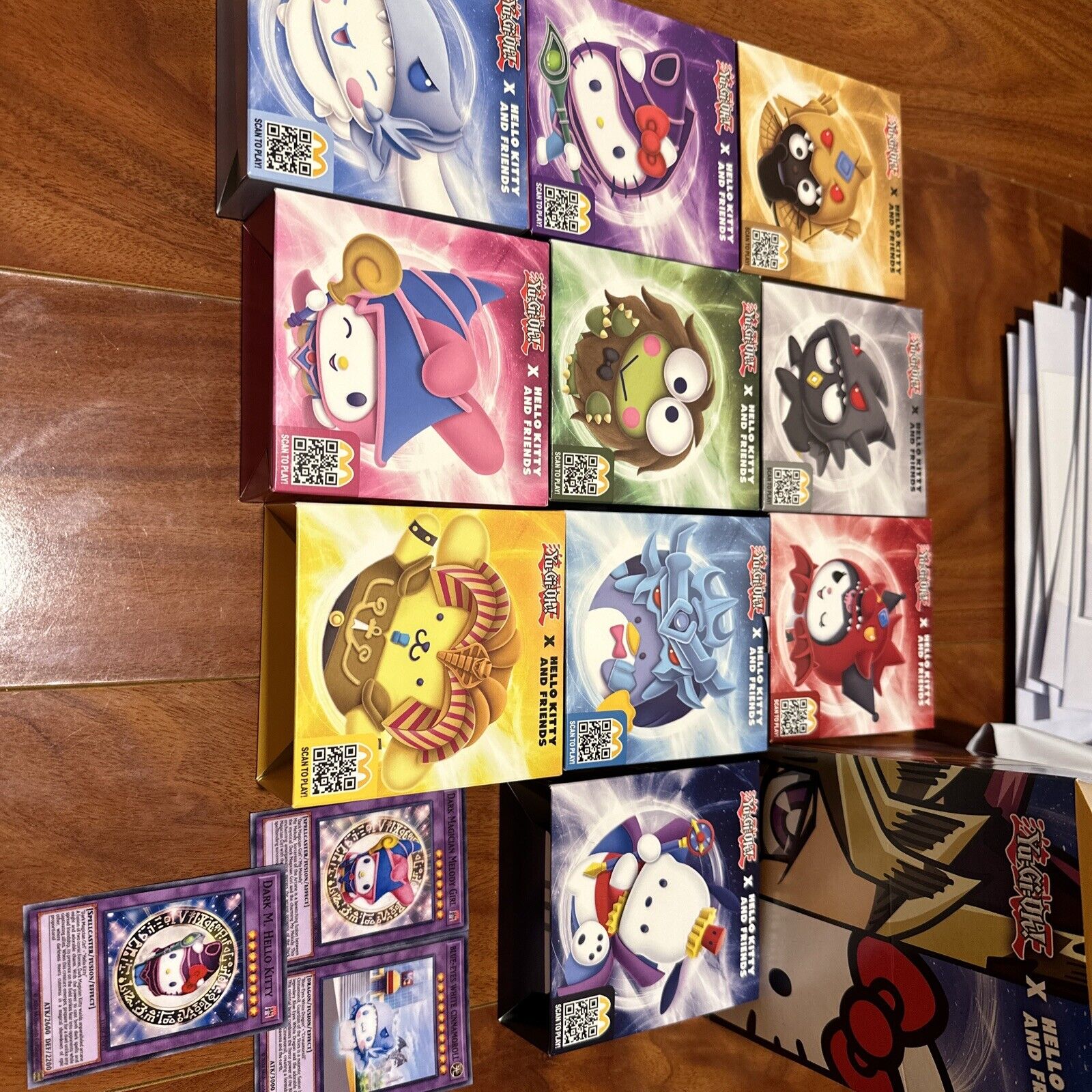 10 Hello Kitty X Yugioh Yu-Gi-Oh Sanrio Blue Eyes Complete Set With Custom Cards