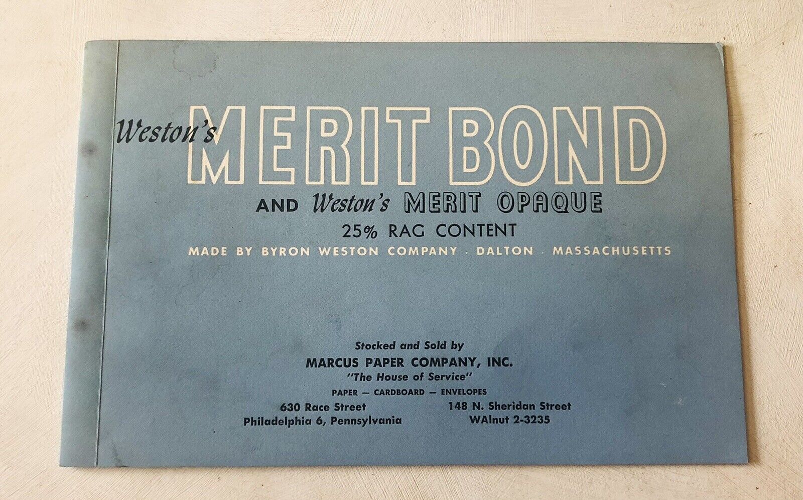 Vintage Weston’s Paper Sample Booklet Multicolor Merit Bond Opaque Dalton Mass